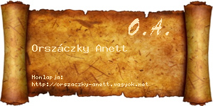 Orszáczky Anett névjegykártya
